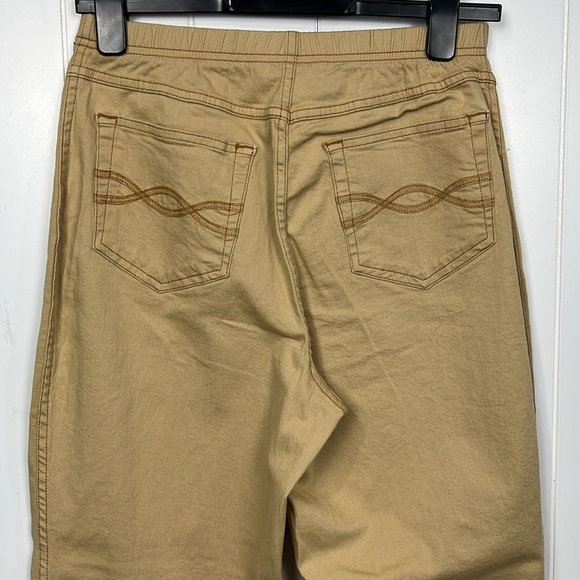 Denim & Co Womens Khaki Pants 16 Tan Pull-On Stretch Waist Back Pockets NWOT - Picture 6 of 10